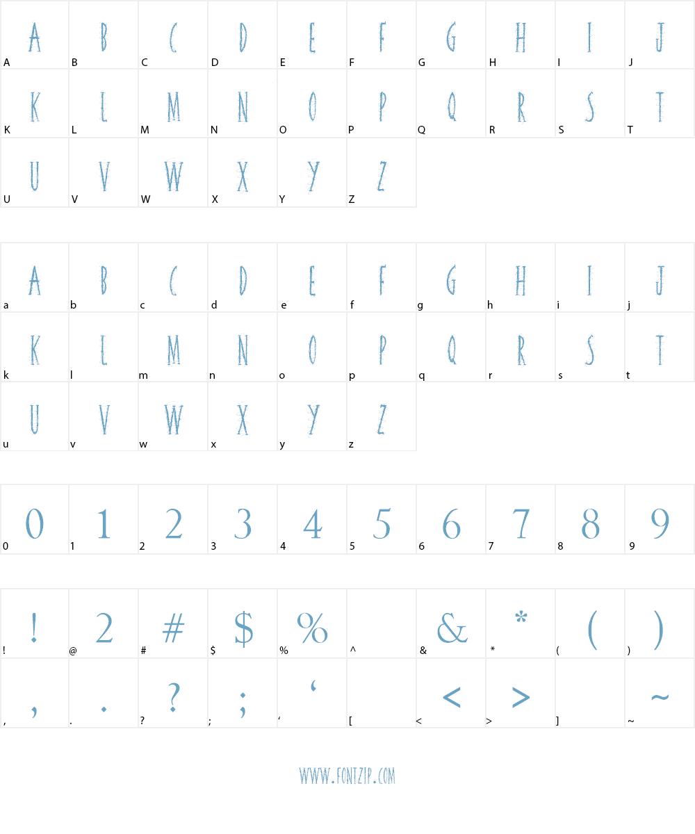 Squiggley Brown Font Character
